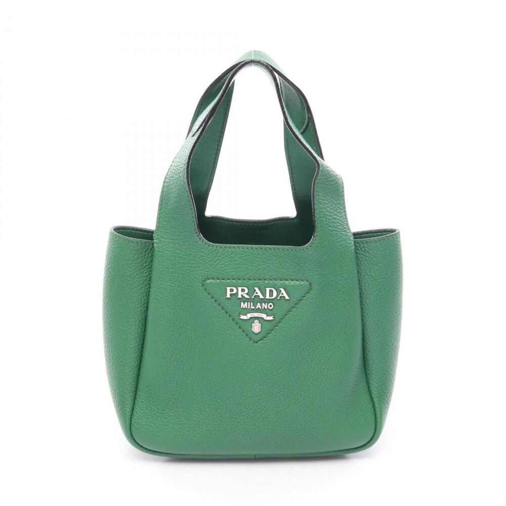 Prada PRADA Liaison Mini Handbag, Leather, Women's, Green, 1BA349